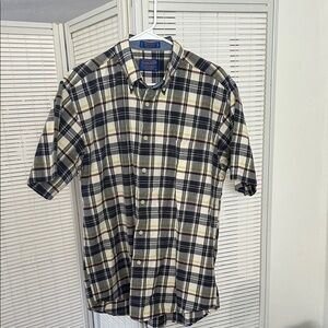 Pendleton Men's Plaid Button Down Shirt - Black, Cream, Yellow